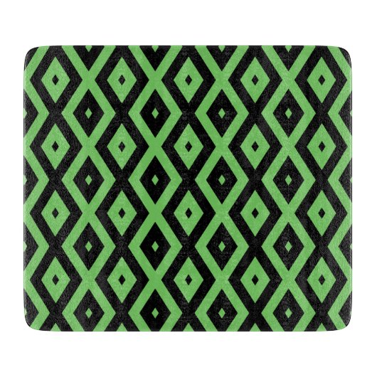Lime green and black diamond pattern schneidebrett (Vorderseite)