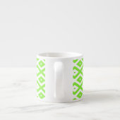 Lime green and white diamond pattern espressotasse (Rückseite)