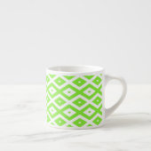 Lime green and white diamond pattern espressotasse (Rechts)