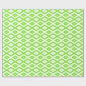 Lime green and white diamond pattern geschenkpapier (Flach)