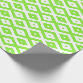 Lime green and white diamond pattern geschenkpapier (Ecke)