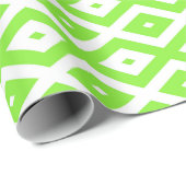 Lime green and white diamond pattern geschenkpapier (Rolleneckpunkt)