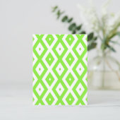 Lime green and white diamond pattern RSVP karte (Stehend Vorderseite)