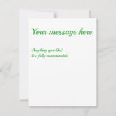 Lime green and white diamond pattern RSVP karte (Rückseite)