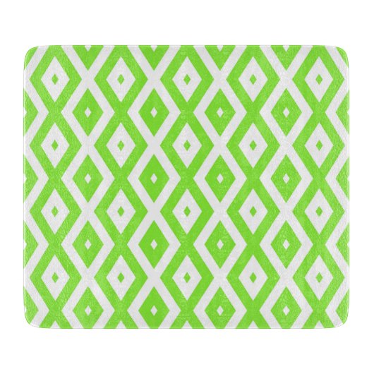 Lime green and white diamond pattern schneidebrett (Vorderseite)