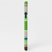 Lime Green Aqua Blue Brown Taupe Weiße Streifen iPhone Hülle (Rechte Seite)