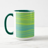Lime Green Aqua Blue Retro Strip Tasse Cup (Links)
