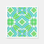 Lime Green Aqua Turquoise Retro Fantasy Pattern Serviette (Vorderseite)