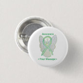 Lime Green Awareness Ribbon Angel Custom Button (Vorne & Hinten)