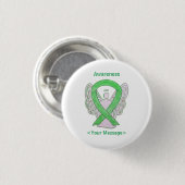 Lime Green Awareness Ribbon Angel Custom Button (Vorne & Hinten)