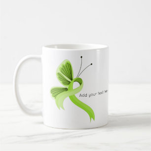 Lime Green Awareness Ribbon Butterfly Kaffee Tasse