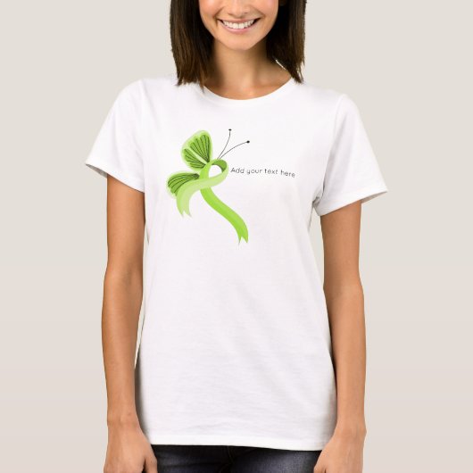 Lime Green Awareness Ribbon Butterfly T - Shirt (Vorderseite)