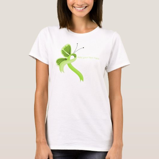 Lime Green Awareness Ribbon Butterfly T - Shirt (Vorderseite)