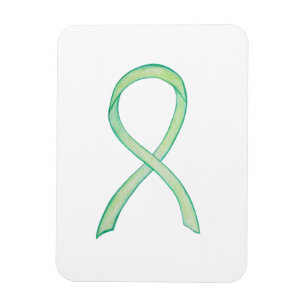 Lime Green Awareness Ribbon Custom Art Magazine Magnet
