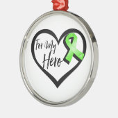 Lime Green Awareness Ribbon für meinen Helden Silbernes Ornament (Links)