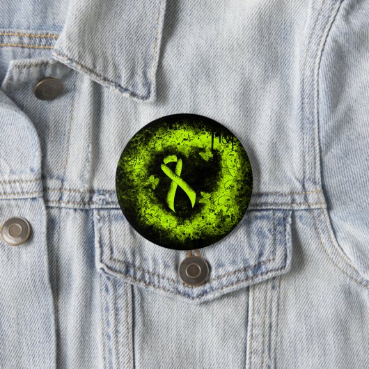Lime Green Awareness Ribbon Grunge Herz Button (Beispiel)
