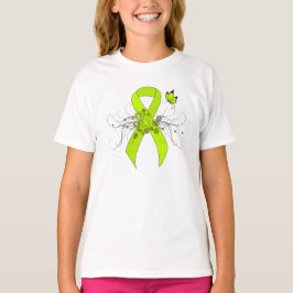Lime Green Awareness Ribbon mit Butterfly T-Shirt