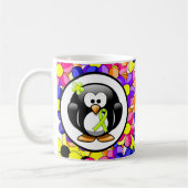 Lime Green Awareness Ribbon Penguin Kaffeetasse (Links)