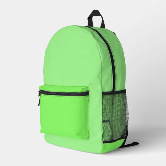 Lime Green Backpack Bedruckter Rucksack (Rückseitige Ecke Rechts)