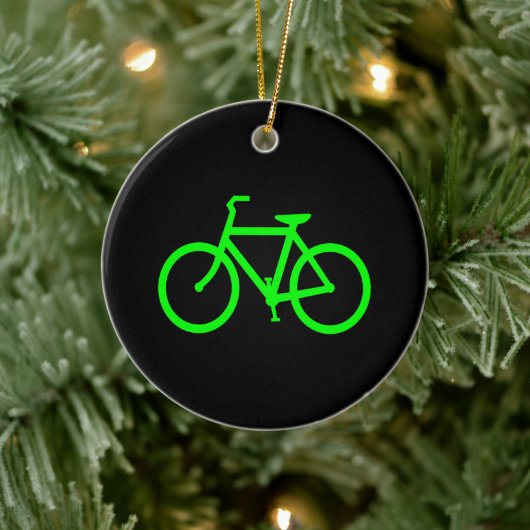 Lime Green Bike Keramikornament (Baum)