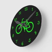 Lime Green Bike Runde Wanduhr (Winkel)