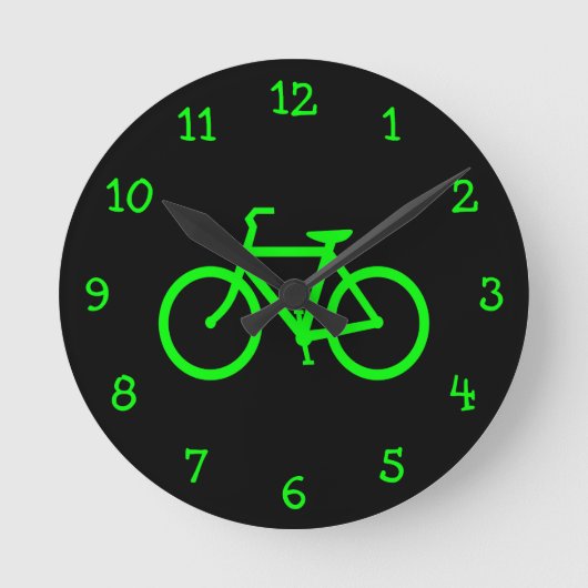 Lime Green Bike Runde Wanduhr (Vorderseite)