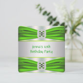 Lime Green Birthday Party Einladung (Stehend Vorderseite)