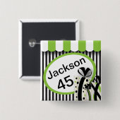 Lime Green Birthday | Personalisieren Button (Vorne & Hinten)
