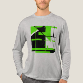 Lime Green Black Abstrakt Large Shapes Design Tri-Blend Shirt