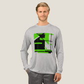 Lime Green Black Abstrakt Large Shapes Design Tri-Blend Shirt (Volle Vorderseite)