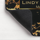 Lime Green, Black and Gold Marble Design Mousepad (Ecke)