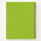 Lime Green Black and White Monogram Rezept Book Notizblock (Rückseite)