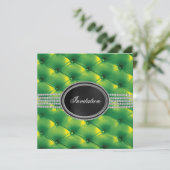 Lime Green Black Diamond Black Krawatte Party Einladung (Stehend Vorderseite)