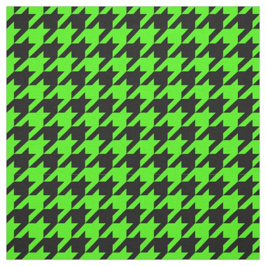 Lime Green, Black Hahnentrittmuster Pattern #2M Stoff (Muster)