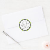 Lime Green Black Monogram O Wedding Danke Runder Aufkleber (Umschlag)