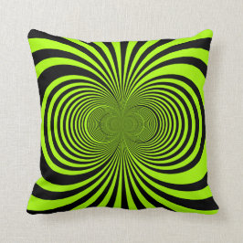 Lime Green & Black Retro Design Kissen