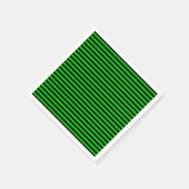 Lime Green Black Streifen Nahtloses Muster Serviette (Ecke)