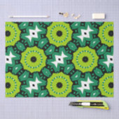 Lime Green Black & White Geometric Muster Seidenpapier (Handwerk)