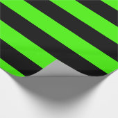 Lime Green Black XL Stripes Pattern V Geschenkpapier (Ecke)