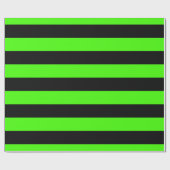 Lime Green Black XL Stripes Pattern V Geschenkpapier (Flach)