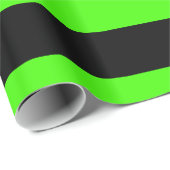 Lime Green Black XL Stripes Pattern V Geschenkpapier (Rolleneckpunkt)
