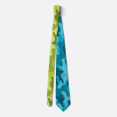 Lime Green Blue Combo CAMOUFLAGE Moderne Neck Tie Krawatte (Rückseite)