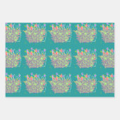 Lime Green Blume Gift Geschenkpapier Set (Vorderseite 2)