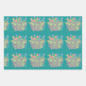Lime Green Blume Gift Geschenkpapier Set (Vorderseite)