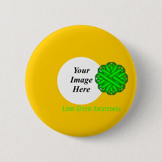 Lime Green Blume Ribbon Tmpl von Kenneth Yoncich Button (Vorderseite)