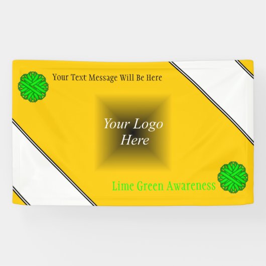 Lime Green Blume Ribbon von Kenneth Yoncich Banner (Horizontal)