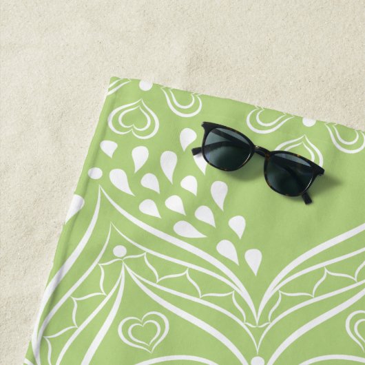 Lime Green Boho Mandala Personalisiert Strandtuch (Beispiel)