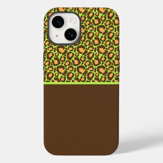 Lime Green & Brown Cheetah Print Phone Case (Rückseite)