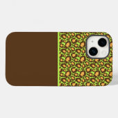 Lime Green & Brown Cheetah Print Phone Case (Rückseite (Horizontal))