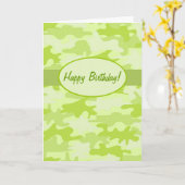 Lime Green Camouflage Camouflage Happy Birthday Cu Karte (Gelbe Blume)